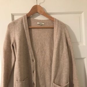 Madewell 100% merino wool beige/cream cardigan